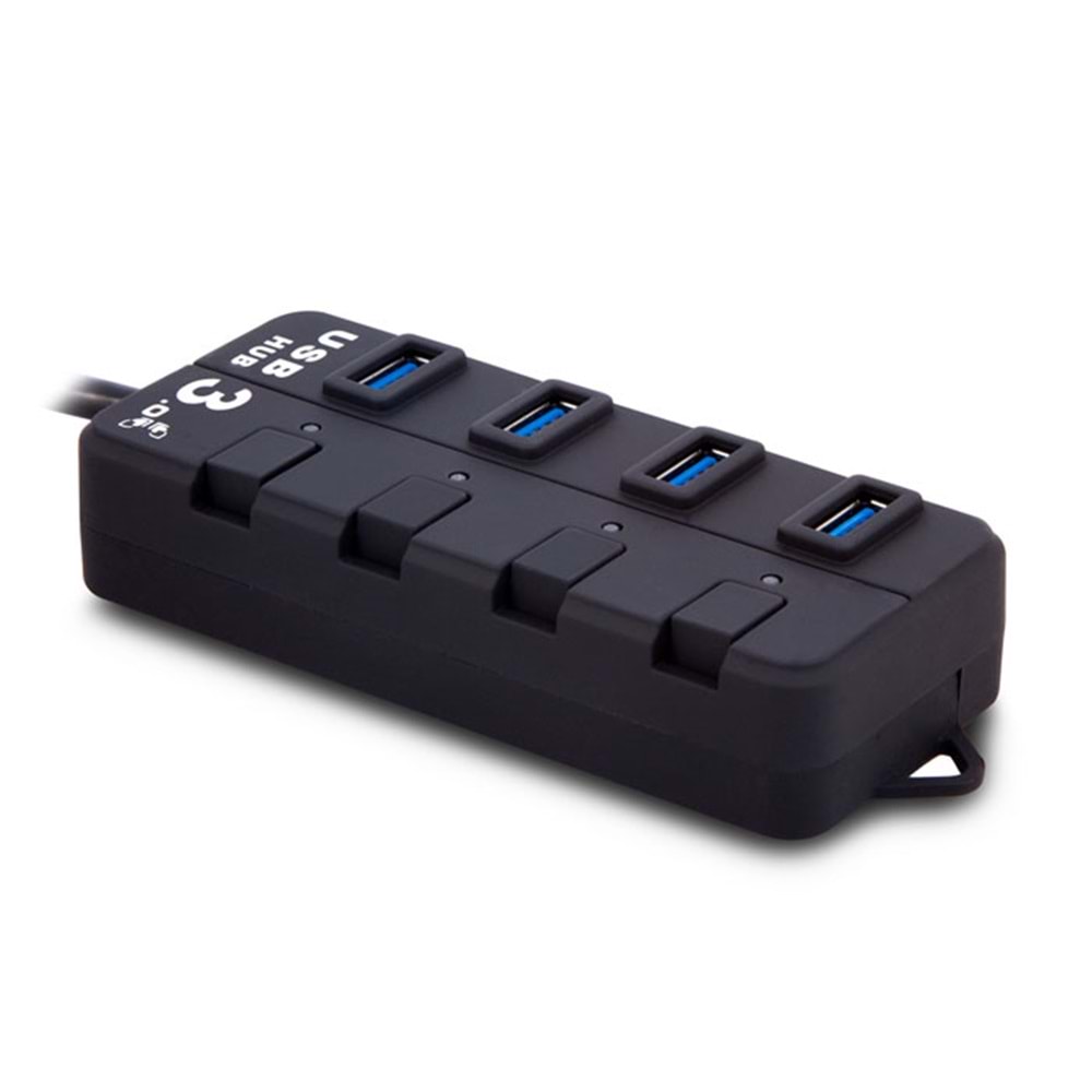 S-link SL-U307B 4 Port USB 3.0 Açma Kapama Düğmeli Siyah USB Hub