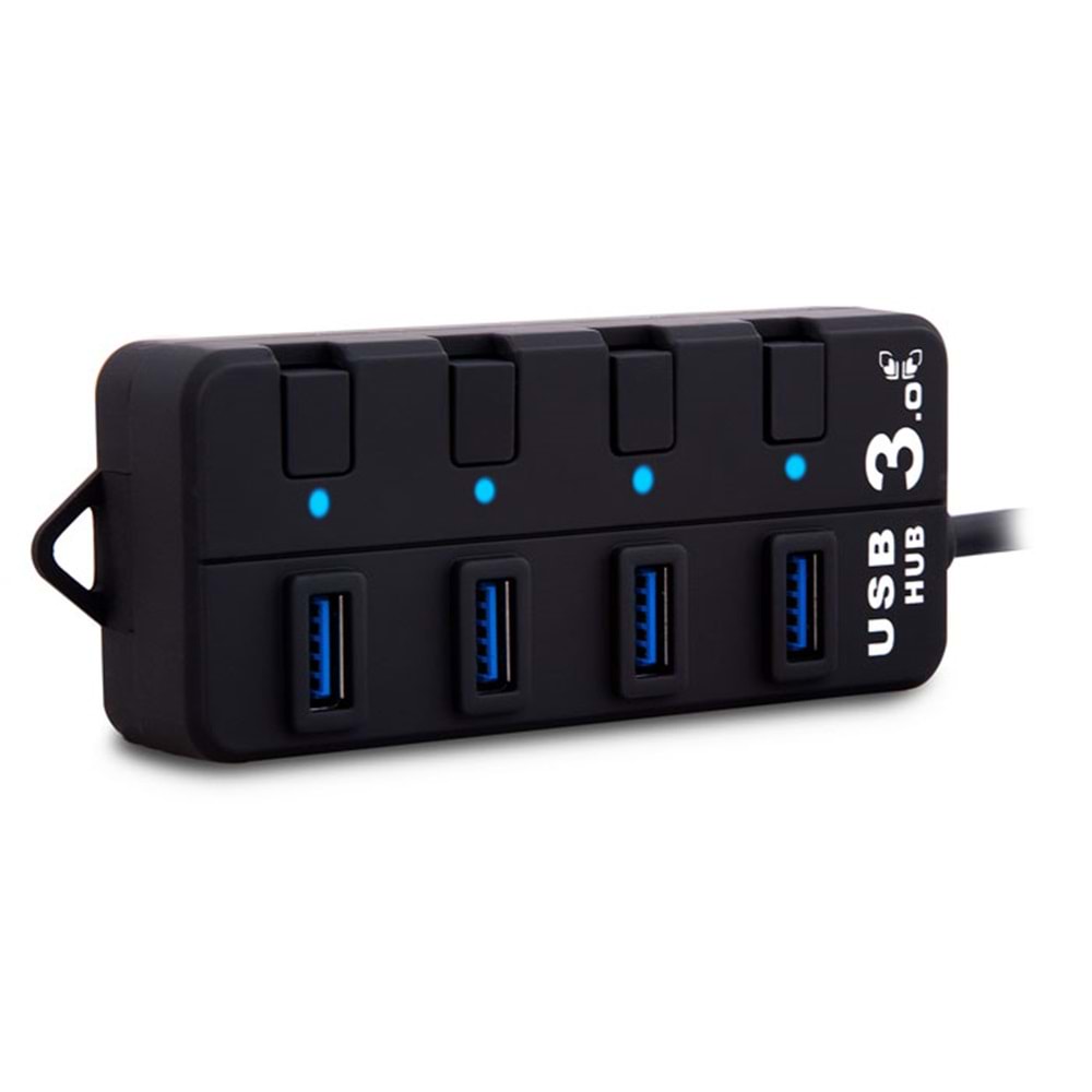 S-link SL-U307B 4 Port USB 3.0 Açma Kapama Düğmeli Siyah USB Hub