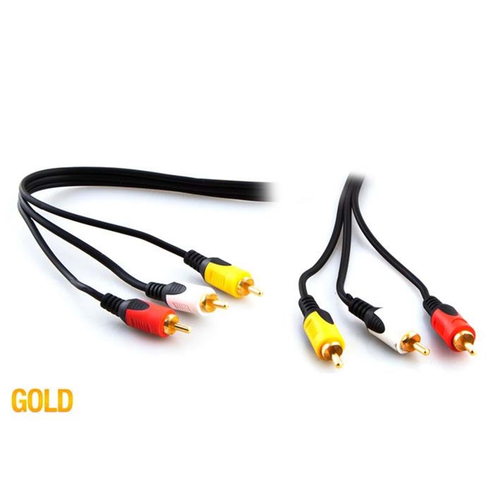 NBTech 5 Metre 1.kalite Stereo 3.5mm To 2 Rca Kablo Aux 5.1 Ses Sistemi Kablosu