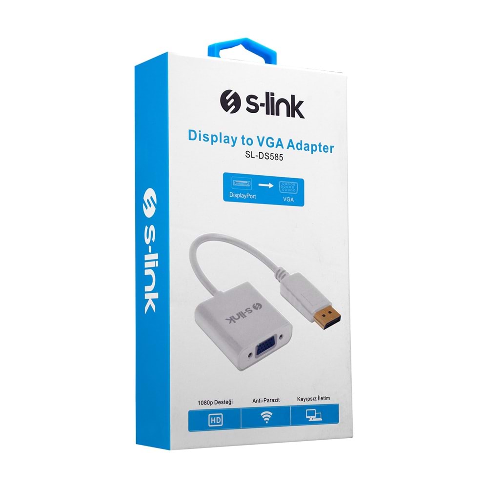 S-link SL-DS585 DisplayPort to VGA 10cm Görüntü Dönüştürücü Adaptör