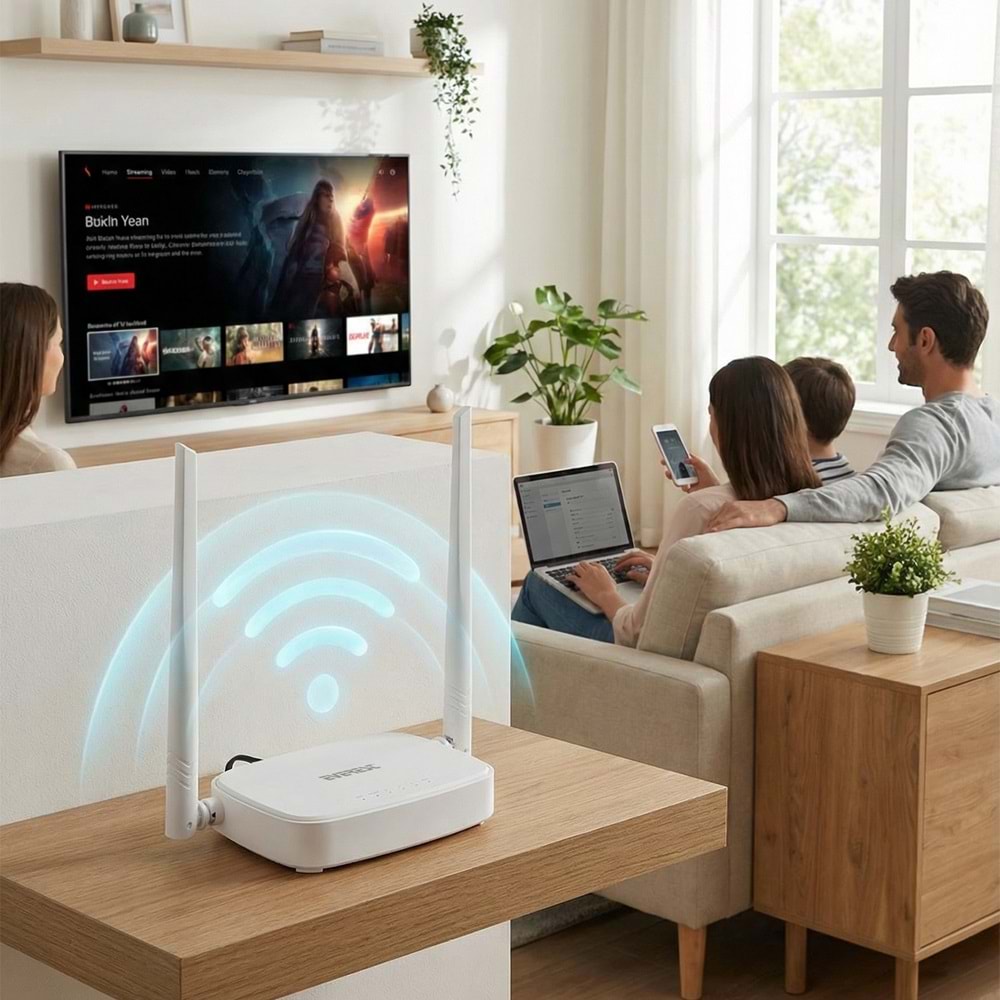 Everest EWR-301 300Mbps Kablosuz N Wi-Fi Repeater Access Point Router