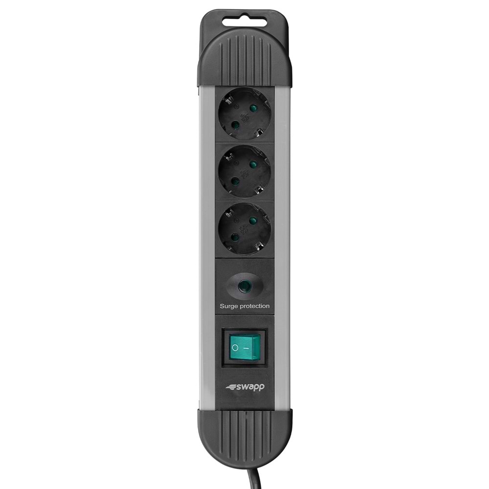 S-link SPGKS03 1.5M 3'lü 900 Joule Akım Korumalı Gri Grup Priz