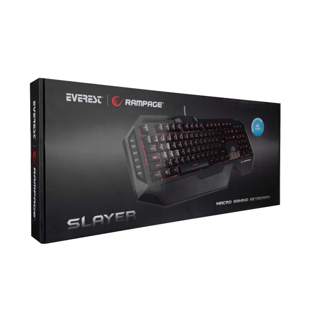 Rampage SLAYER KB-R11 Siyah USB Tuş Aydınlatmalı Makrolu US Q Gaming Klavye