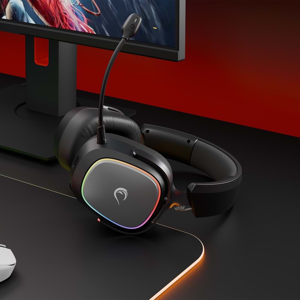 Rampage RETSU Siyah Kablosuz Bluetooth 2.4G RGB Gaming Oyuncu Kulaklığı