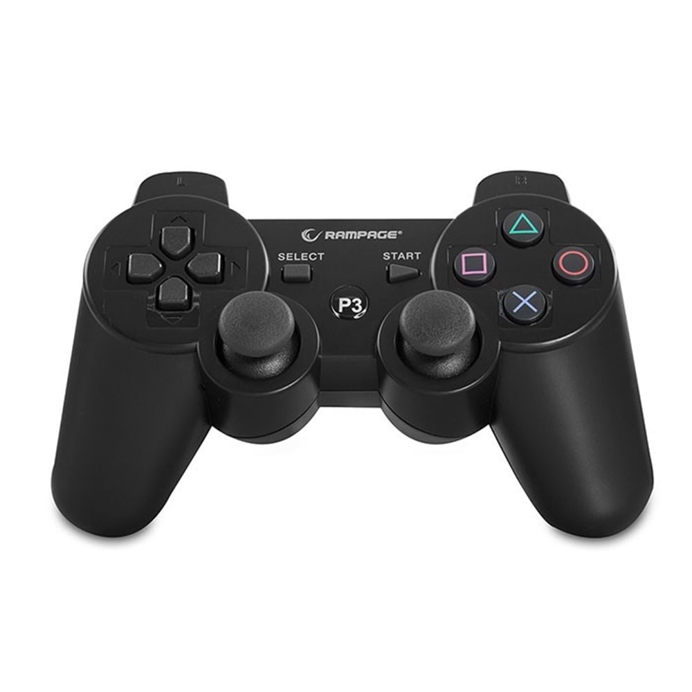 Rampage SG-RPS3 Siyah PS3 Bluetooth Çift Titreşimli Joypad (Şarj Kablosu Dahil)