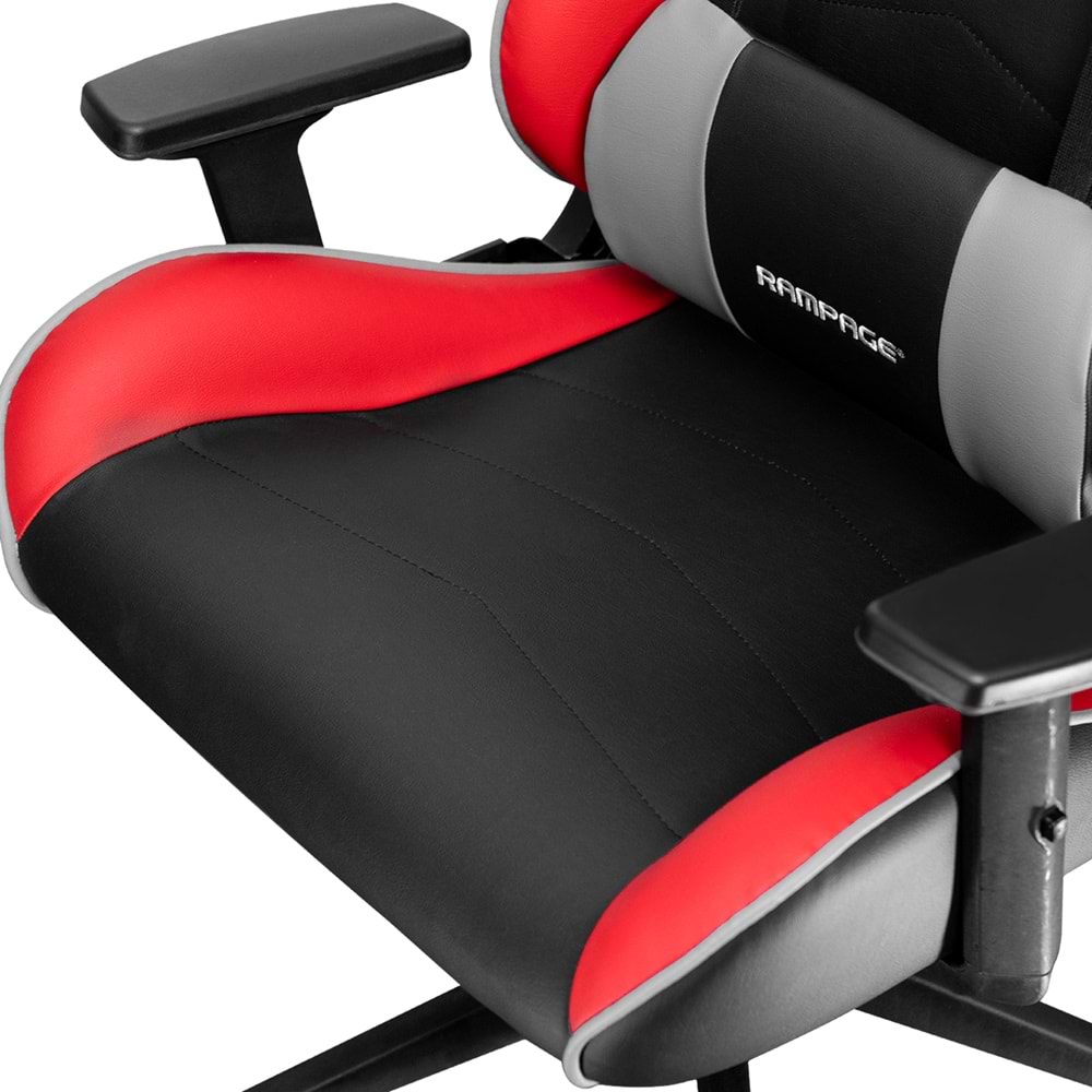 Rampage KL-R77 3D Kol,Tam Dökme Süngerli Siyah/Kırmızı Oyuncu Koltuğu (OUTLET)