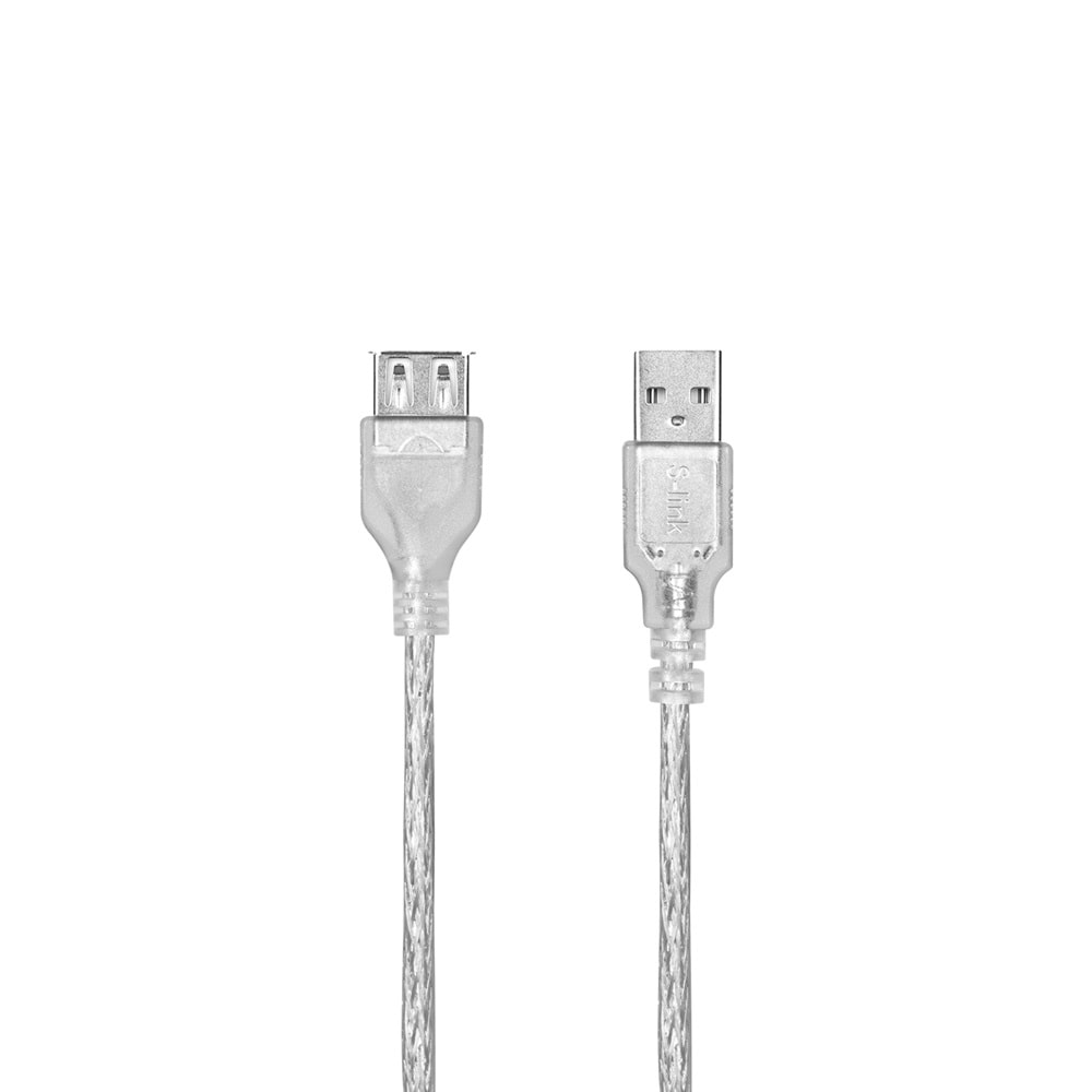 S-link SL-AF2015 USB 2.0 1.5 Metre Şeffaf USB Uzatma Kablosu