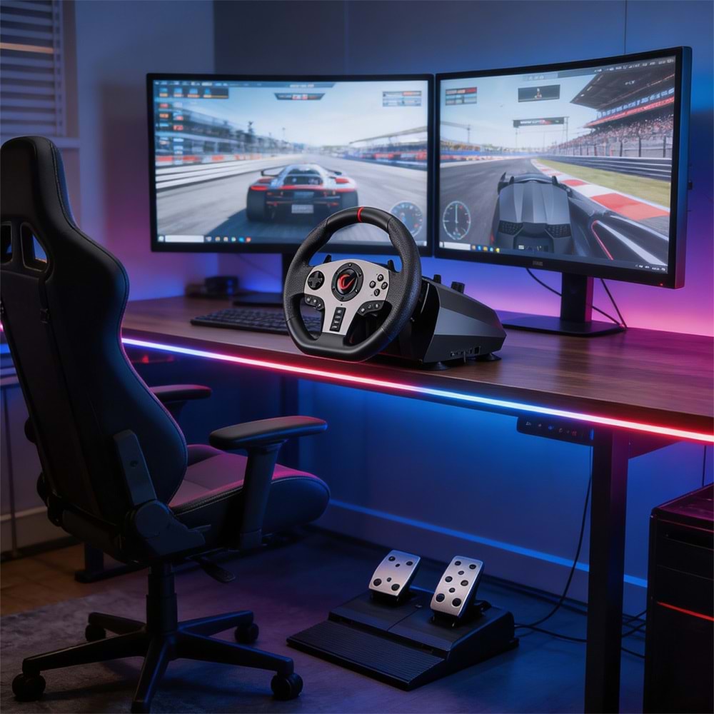 Rampage V900-S PS3/PS4/PC/XBOXONE/XBOX360 SWITCH 6 in 1 Pedallı Gaming Oyuncu Direksiyonu (Outlet)