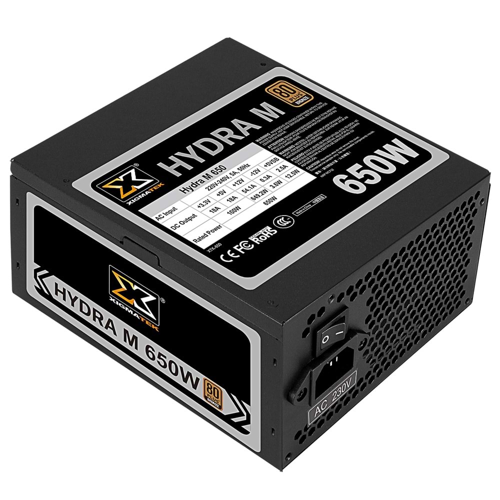 Xigmatek Hydra M650 650W 80 Plus Bronze Full Modular Güç Kaynağı PSU outlet