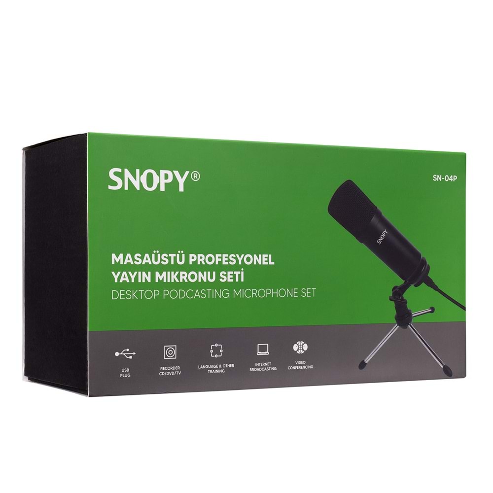 Snopy SN-04P Siyah Çok Amaçlı Profesyonel Masaüstü Mikrofon Kiti