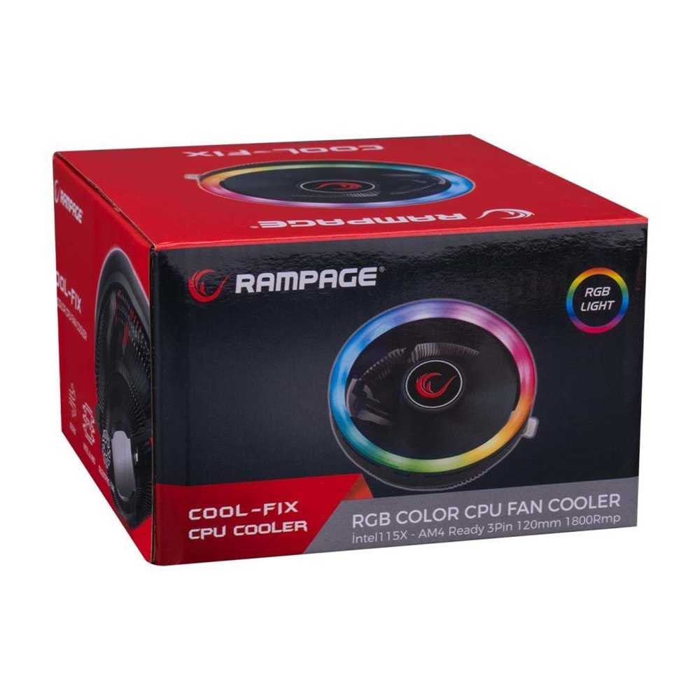 Rampage RM-C01 COOL-FIX 124*124*67mm 1800rpm CPU Soğutucu
