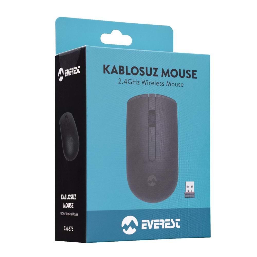 Everest CM-675 2.4GHz 1200 DPI Siyah Optik Kablosuz Mouse