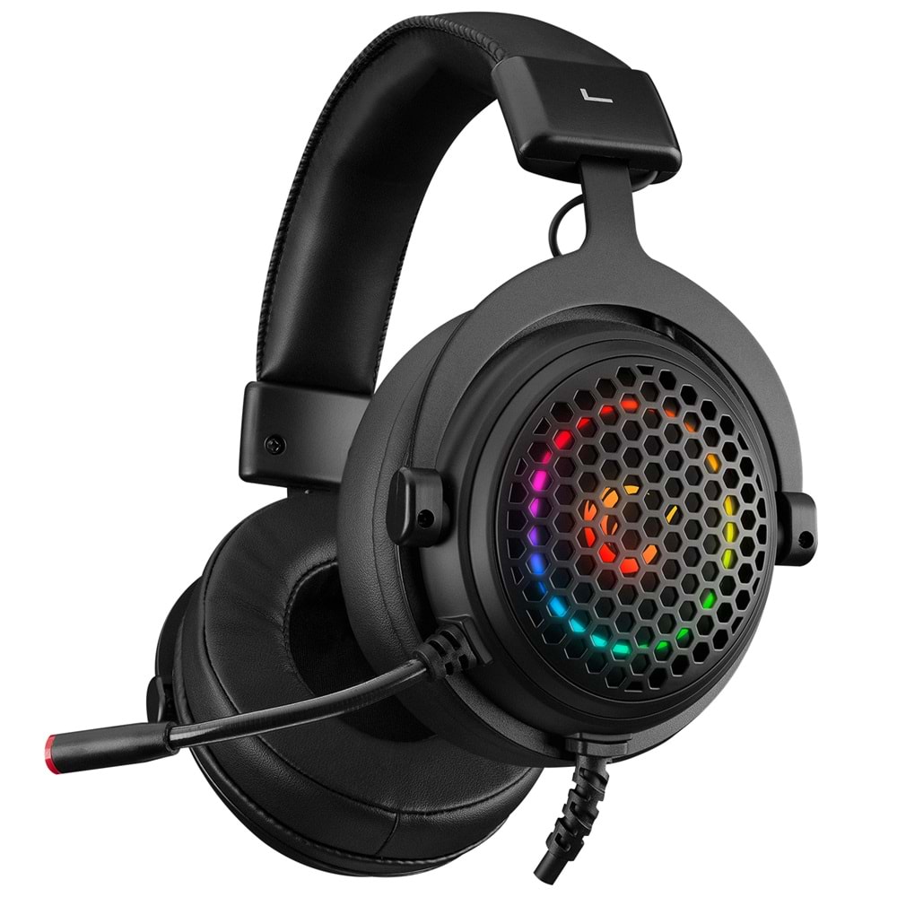 Rampage MAJESTY Siyah RGB LED USB 7.1 Surround Mikrofonlu Oyuncu Kulaklığı