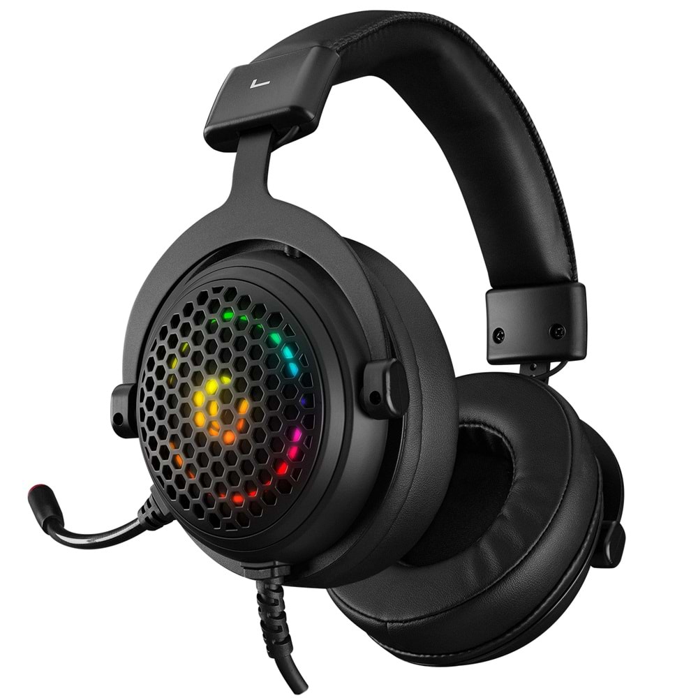 Rampage MAJESTY Siyah RGB LED USB 7.1 Surround Mikrofonlu Oyuncu Kulaklığı