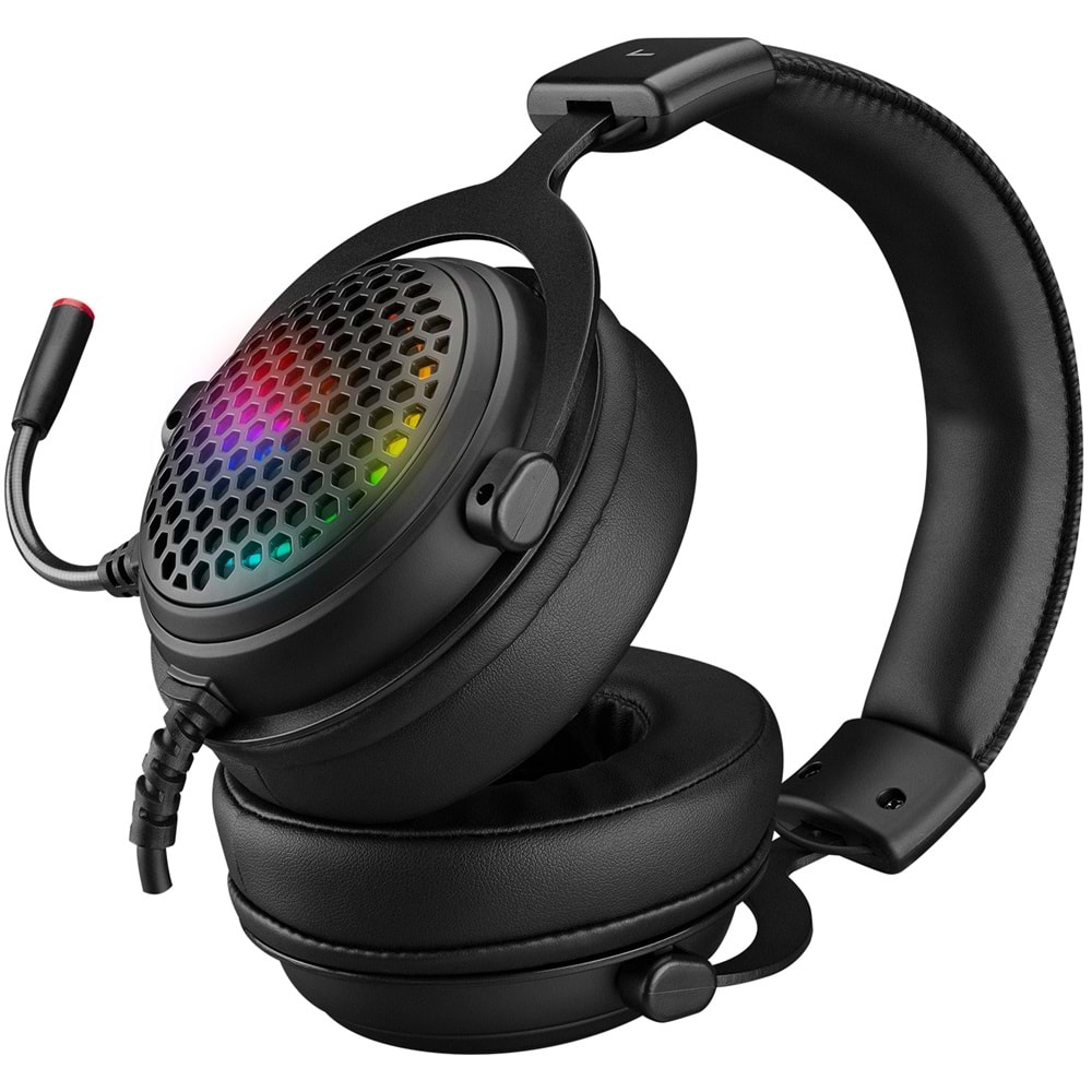 Rampage MAJESTY Siyah RGB LED USB 7.1 Surround Mikrofonlu Oyuncu Kulaklığı