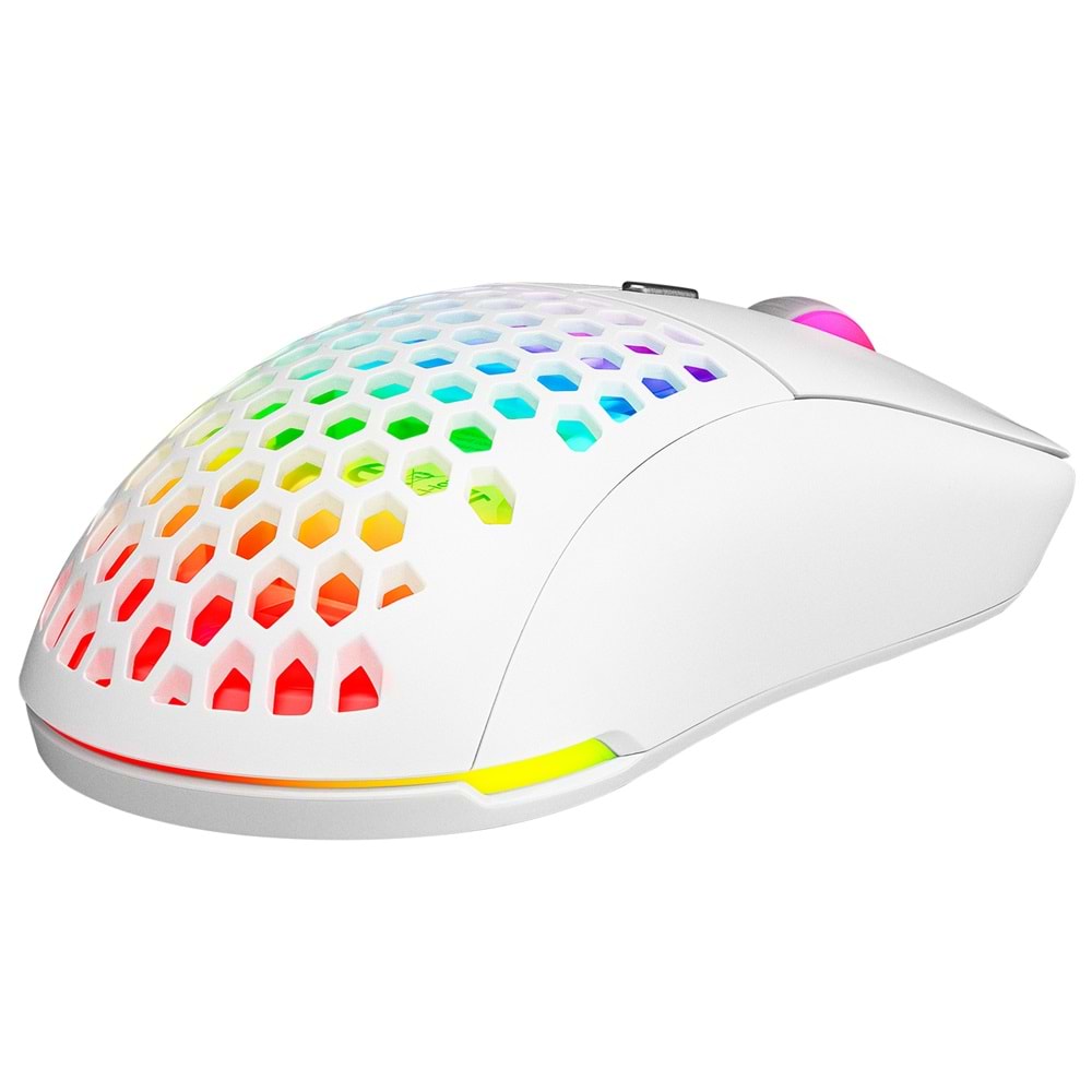 Rampage FURYZ 16000 DPI 1ms 3335 Sensör Kablosuz RGB Gaming Mouse Beyaz
