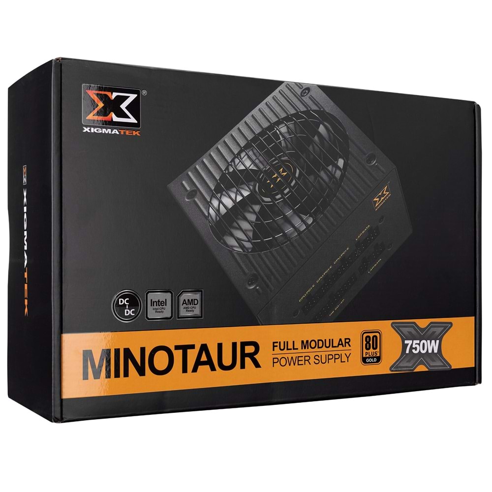 Xigmatek EN44627 MINOTAUR Full Range 750W 80Plus Gold Full Modular 12cm Fan Power Supply Outlet
