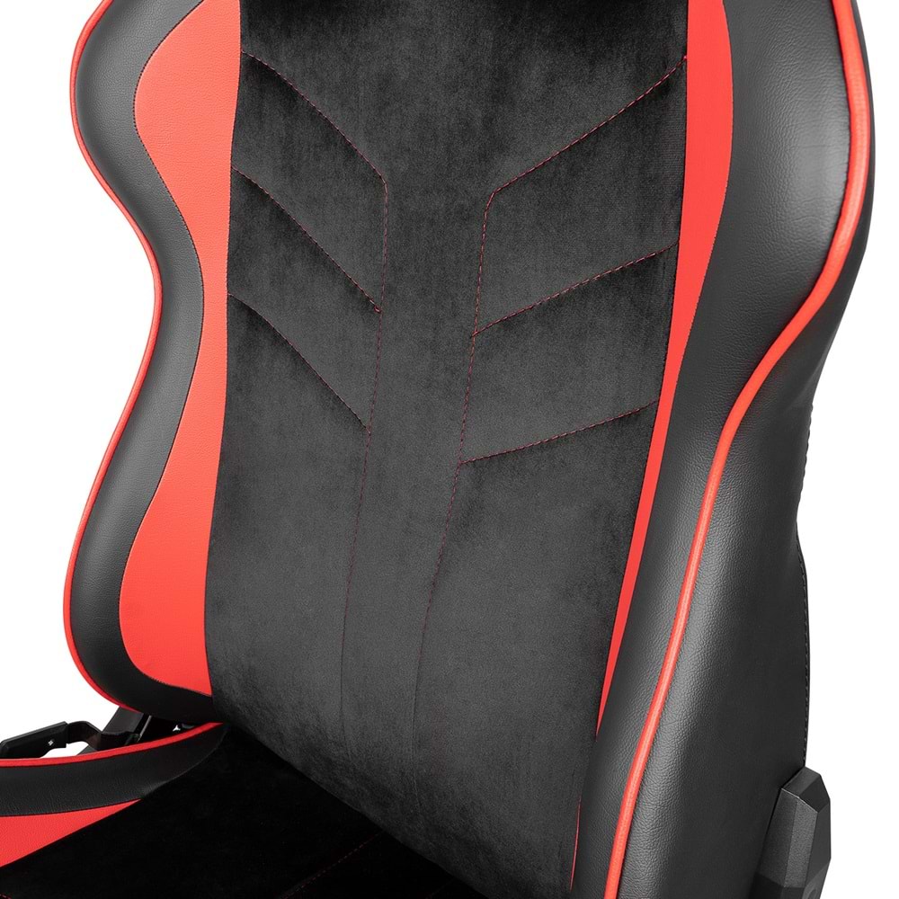 Rampage KL-R9 Alcantara Serisi Üst Seviye Terletmez Kumaş Kırmızı/Siyah Gaming Oyuncu Koltuğu Outlet