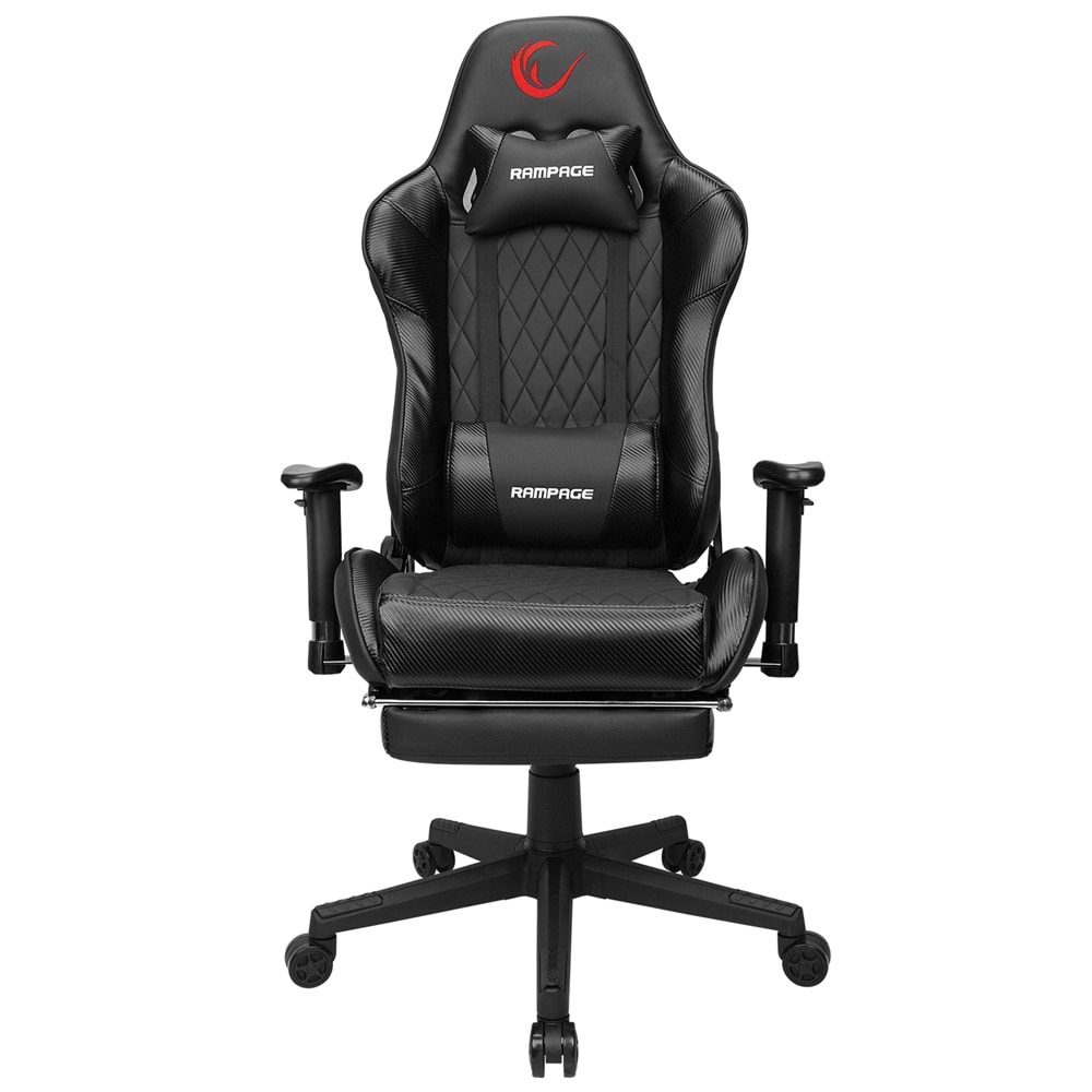 Rampage KL-R71 EMPIRE Ayak Dayama Yerli Siyah/Silver Gaming Oyuncu Koltuğu