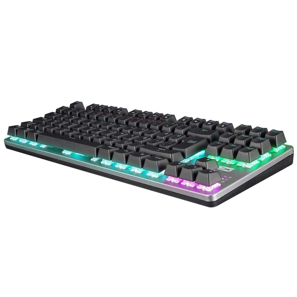 Altec Lansing ALGK8404GR Siyah/Gümüş RED SWITCH Rainbow 87 Tuşlu Süper Kompakt Mekanik Gaming Oyuncu Klavye