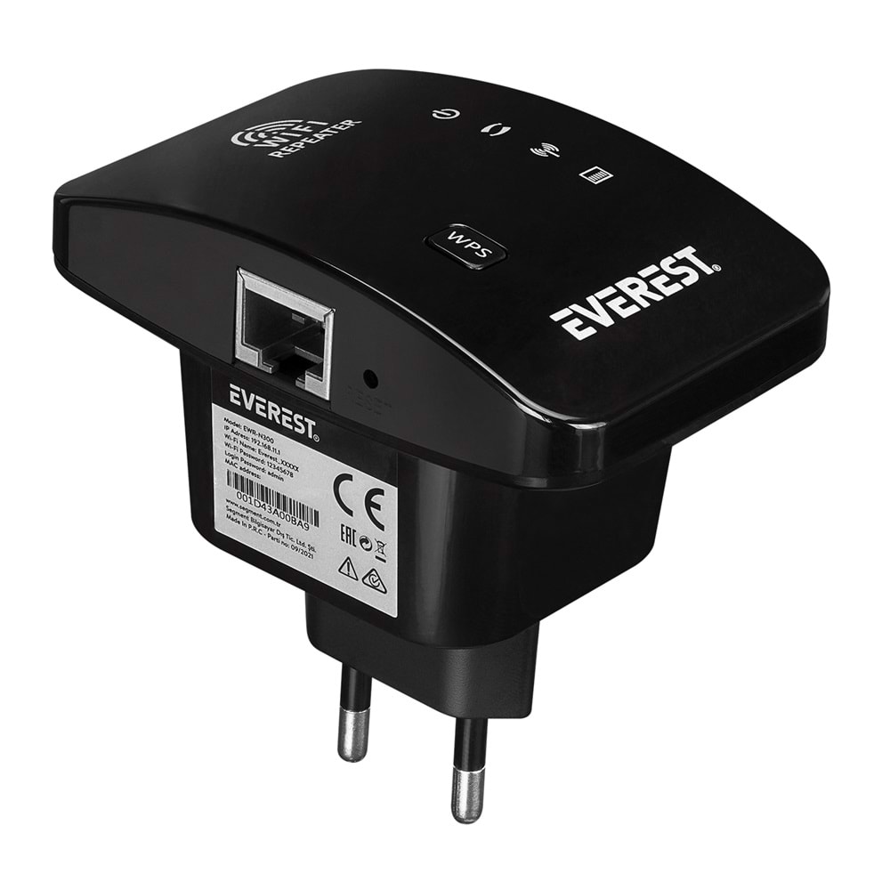 Everest EWR-N300 2.4GHz 300Mbps Repeater + Access Point Wi-Fi Menzil Genişletici
