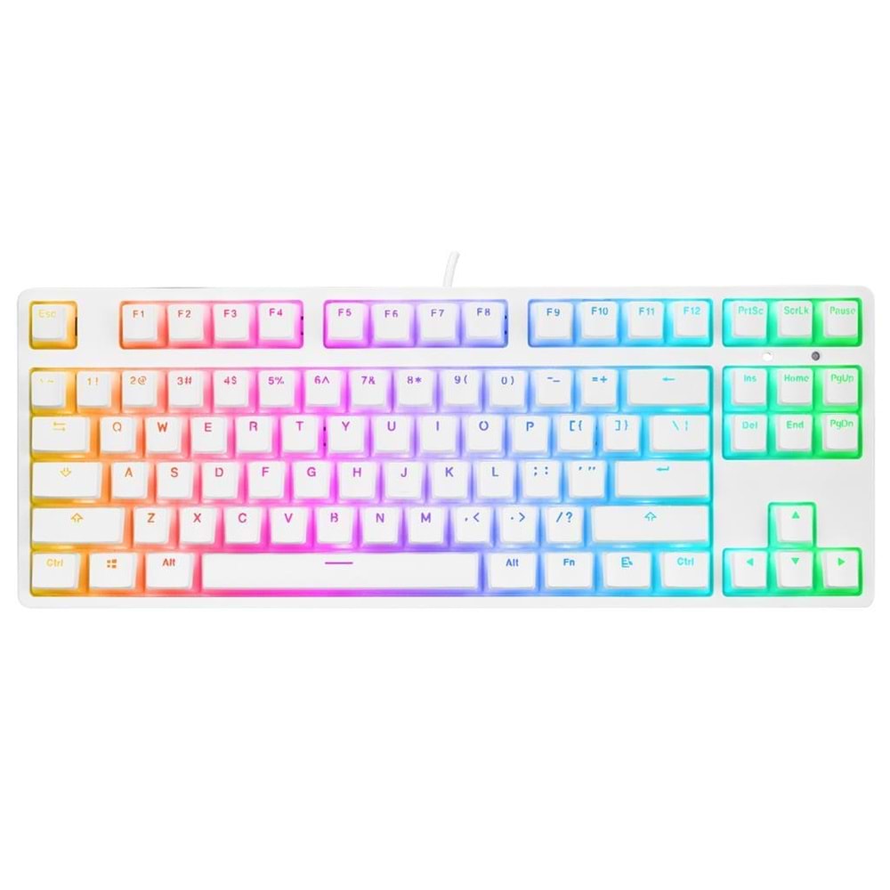 Rampage KB-R136 GHOST Beyaz Type-C Bağlantılı RGB Puding Tuşlu Brown Switch US Gaming Oyuncu Klavye (OUTLET)