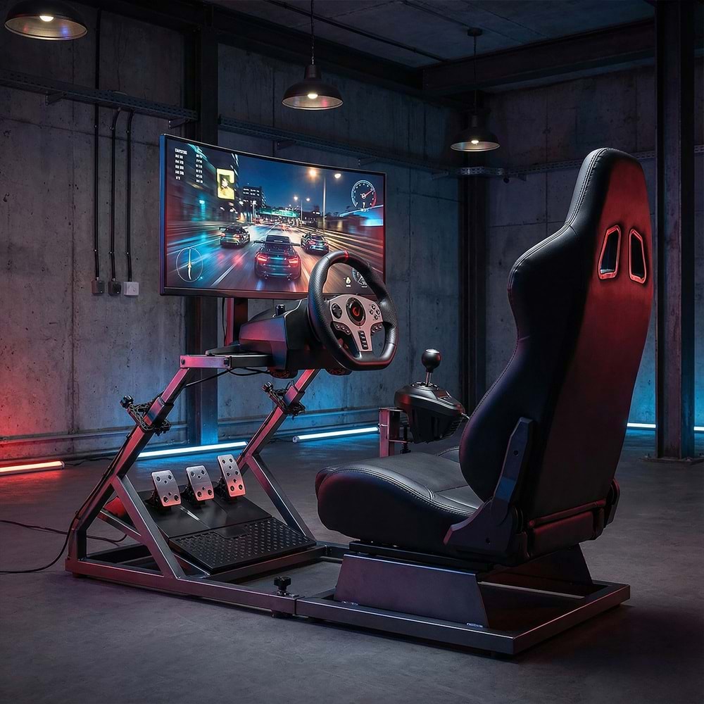 Rampage V902 PS3/PS4/PC/XBOXONE/XBOX360 /SWITCH 3 Pedallı -El Vitesli Gaming Oyuncu Direksiyonu OUTLET