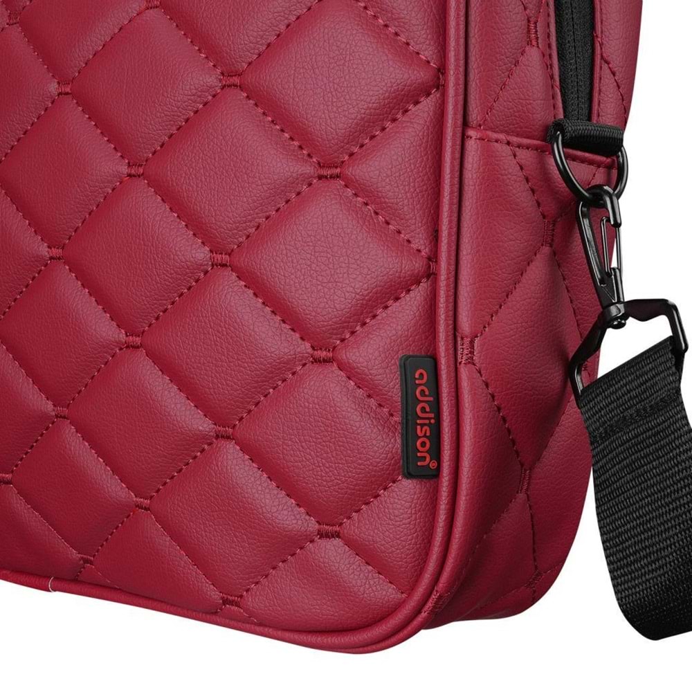 Addison 300111 13-14 Bordo Baklava Desenli Bilgisayar Notebook Çantası
