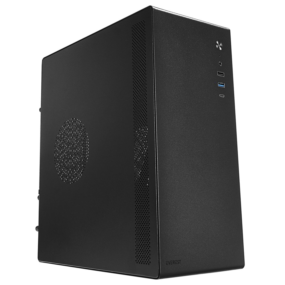 Everest K250 PEAK 250W MICRO PSU Siyah USB3.0+USB2.0+TYPE-C+HD AUDIO Kompakt Mid-T PC Kasası