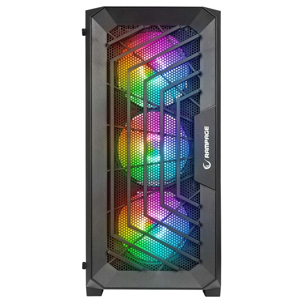 Rampage SPEAR 750W 80+ BRONZE Siyah 4*RGB Auto Fan ATX Mid-T Gaming Oyuncu Kasası