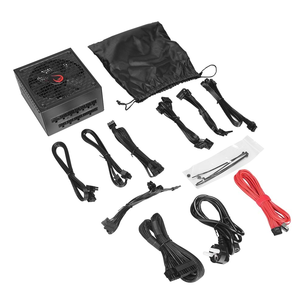 Rampage RAGE P15 1000W 80+ GOLD APFC 14cm HDB Fan FULL-MODULER ATX3.0+PCIe5.0 Siyah Gaming Power Supply Outlet