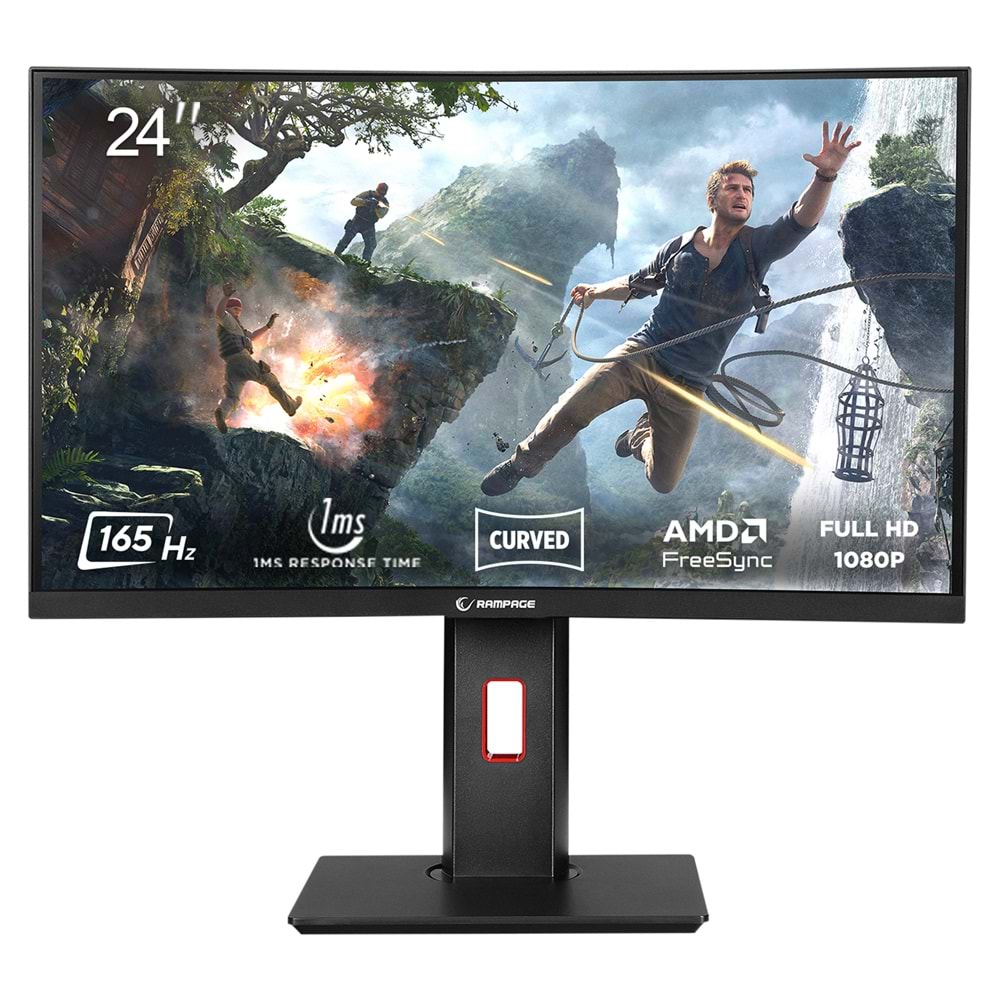 Rampage TRIANGLE TR24R165C 24 165Hz 1ms CSOT VA Full HD RGB Freesync HDR Pivot PC Curved Oyuncu Monitörü Outlet