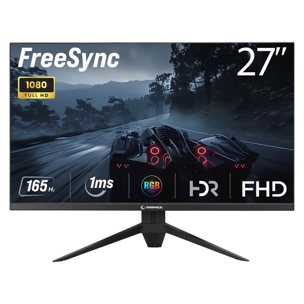 Rampage EAGLE EG27R165 27 165Hz 1ms CSOT VA Full HD RGB Freesync HDR PC Flat Oyuncu Monitörü OUTLET