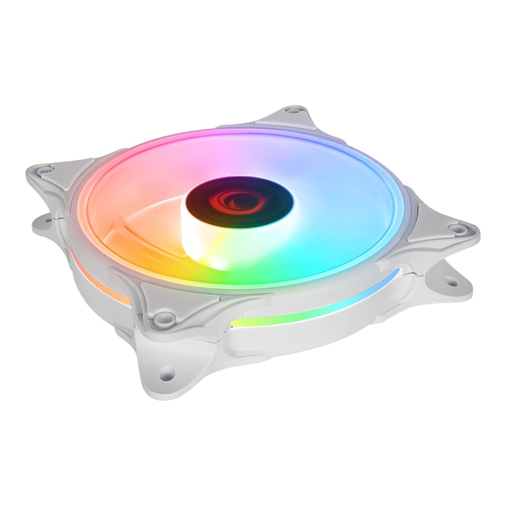 Rampage GLARE F50 38CFM 1200RPM 12cm Rainbow 3P+4P Molex Soketli Beyaz Kasa Fanı