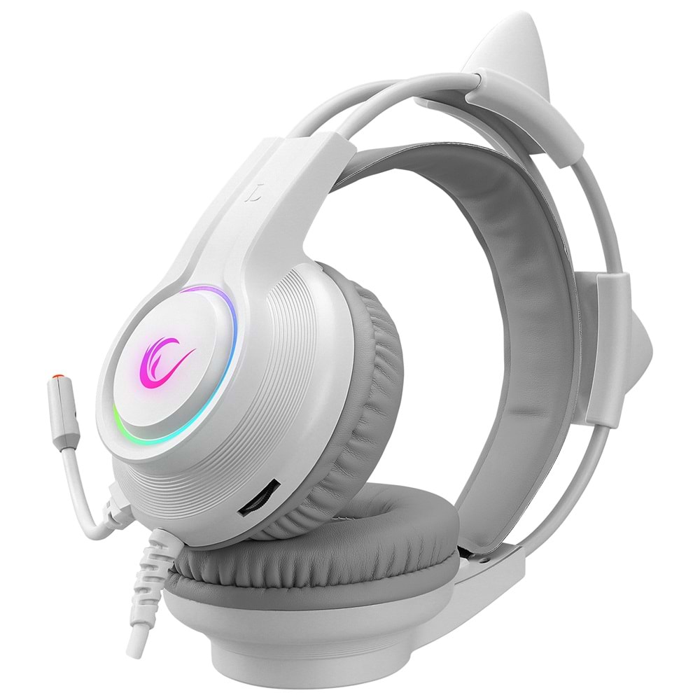 Rampage RM-K91 X-CATTY Beyaz USB 7.1 RGB Mikrofonlu Gaming Oyuncu Kulaklığı