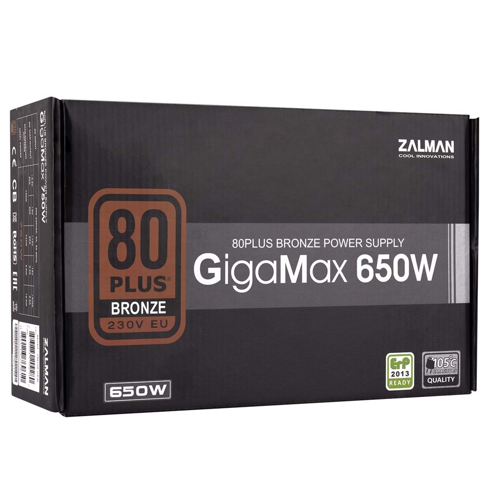 Zalman ZM650-GVII GigaMax 650W 80+ Bronze Power Supply