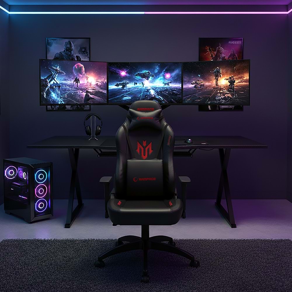 Rampage KL-R45 MASSIVE Kırmızı/Siyah Oyuncu Koltuğu (OUTLET)