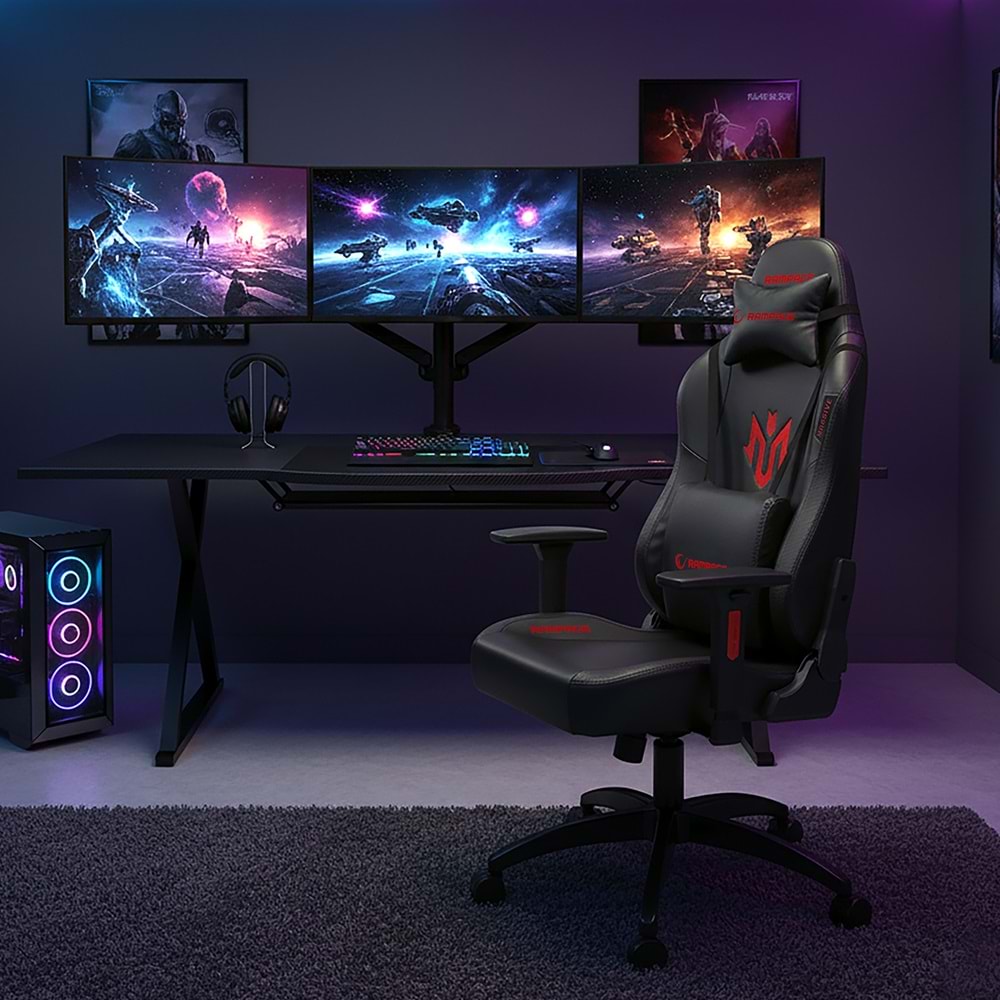 Rampage KL-R45 MASSIVE Kırmızı/Siyah Oyuncu Koltuğu (OUTLET)