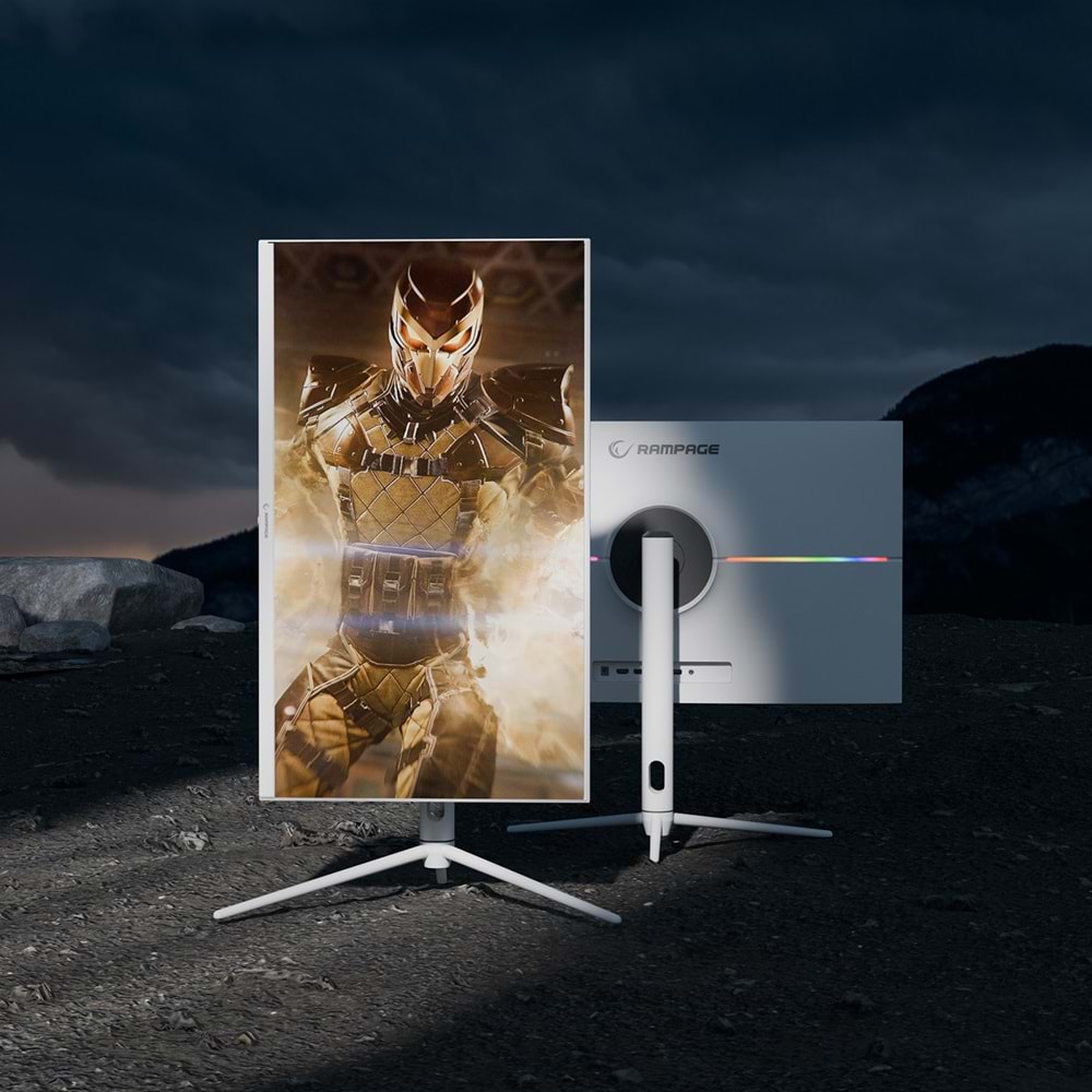 Rampage GLACIER GL27R180Q 27 180Hz 1ms AUO IPS QHD 2K AdaptiveSync RGB Pivot Beyaz Flat Oyuncu Monitörü