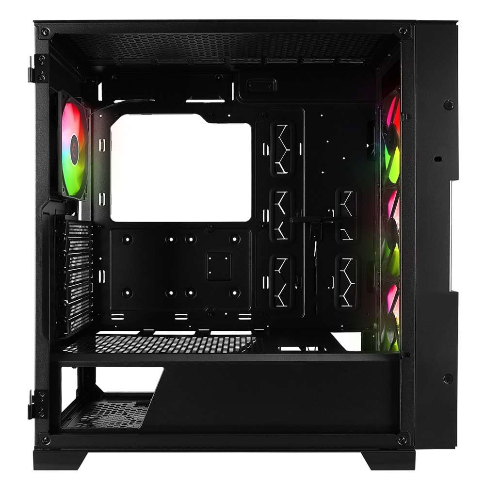 Rampage AZZA V2 Temperli Camlı Siyah 4*12CM ARGB Fan + Type-C ATX Mid-T Gaming Oyuncu Kasası