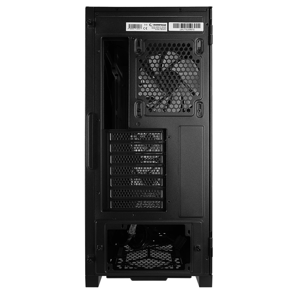 Rampage AZZA V2 Temperli Camlı Siyah 4*12CM ARGB Fan + Type-C ATX Mid-T Gaming Oyuncu Kasası