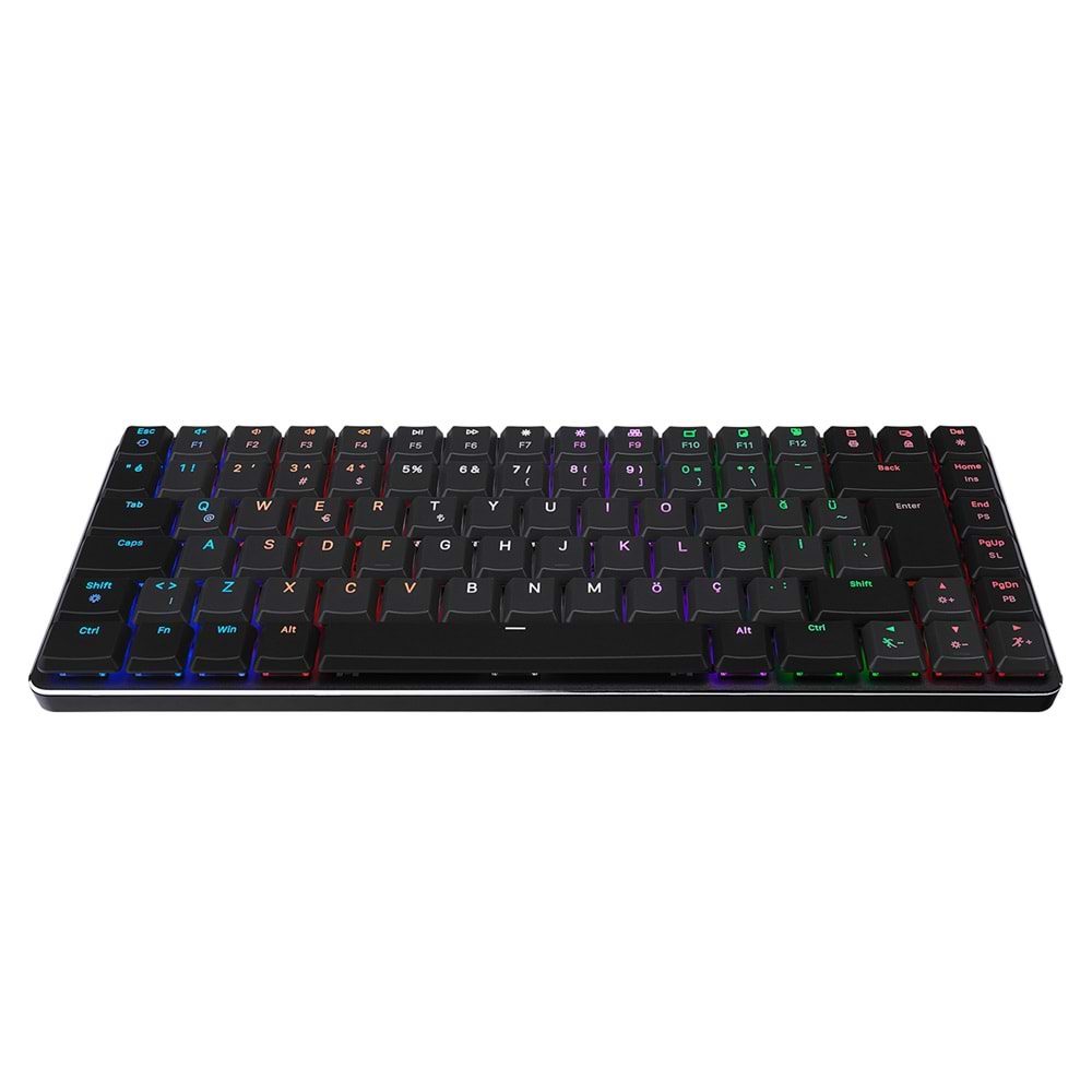 Rampage GRANITE Siyah/Gri Low Profile RED SWITCH Q Rainbow Mekanik Gaming Oyuncu Klavye Outlet