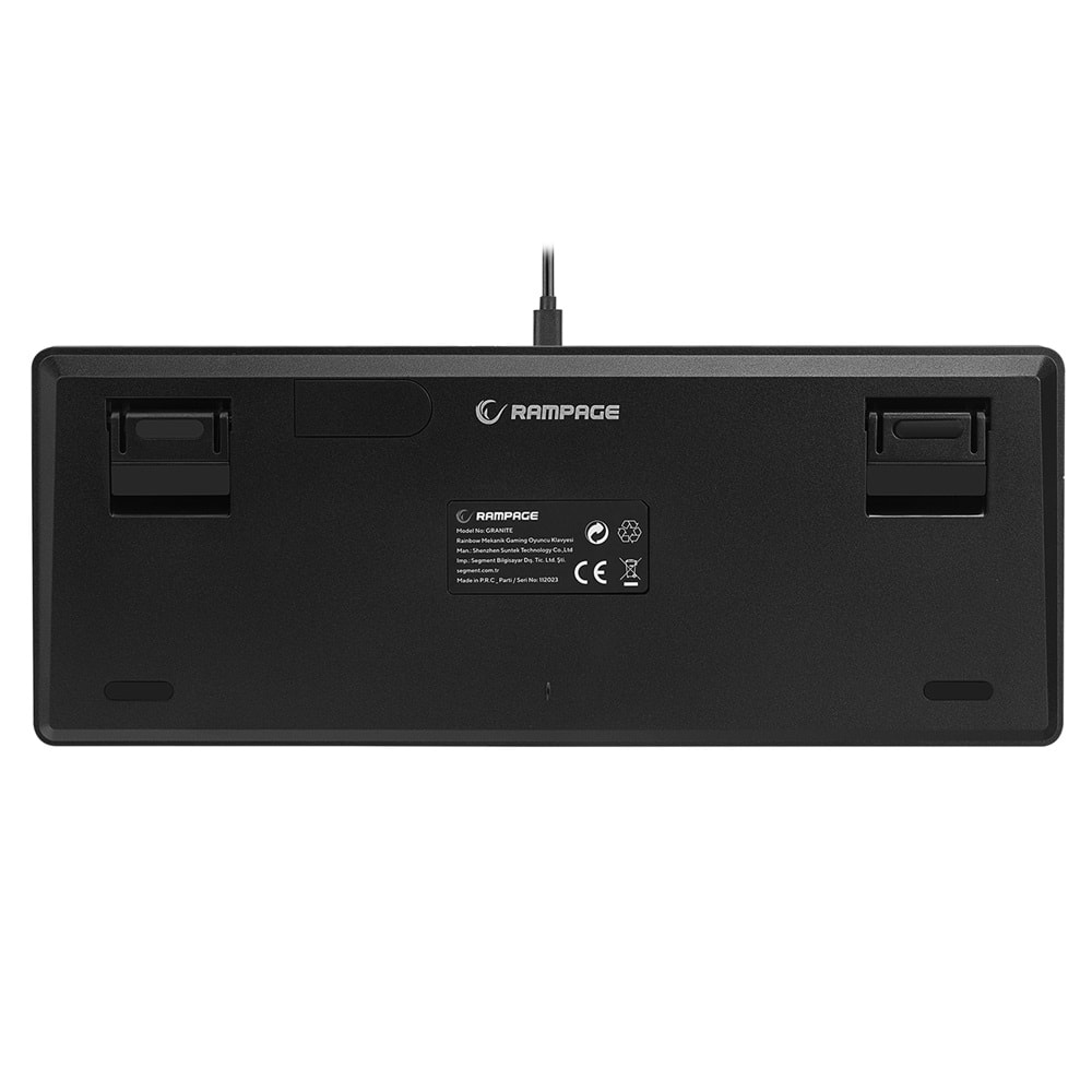 Rampage GRANITE Siyah/Gri Low Profile RED SWITCH Q Rainbow Mekanik Gaming Oyuncu Klavye Outlet