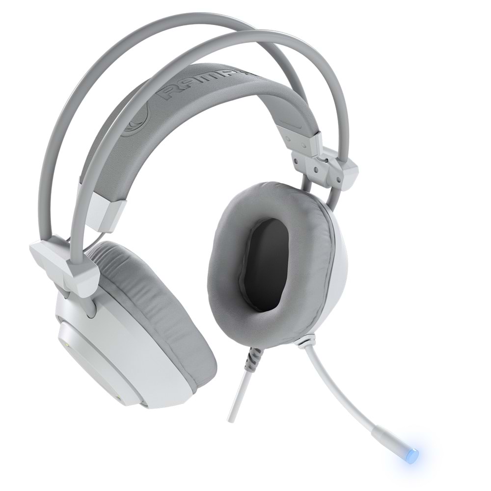 Rampage RM-K19 RAGING PLUS Beyaz USB 7.1 Surround RGB Ledli Gaming Oyuncu Mikrofonlu Kulaklık