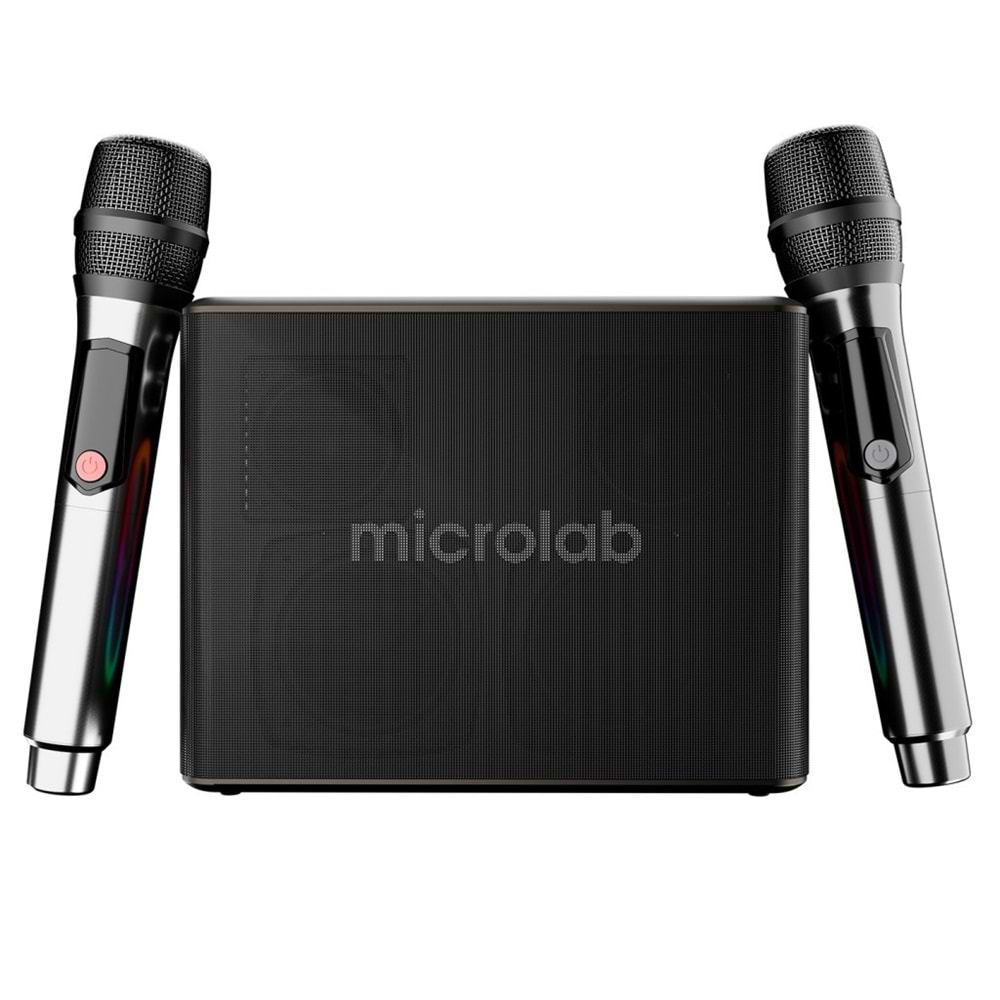 Microlab M60 Vega 15000mAh Batarya 10W*2 + 40W*2 100W 2 Wireless Mikrofonlu Siyah Gri Usb + Tf Kart + Bluetooth Powerban