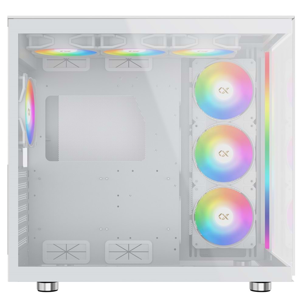 Xigmatek EN41914 AQUA ULTRA AIR ARCTIC Beyaz TYPE-C+2 Yön Temperli Cam 7x12cm ARGB+ ARGB Şeritli E-ATX Gaming Oyuncu Kasası