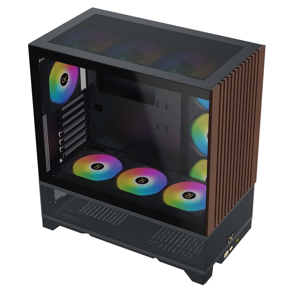 Xigmatek EN42201 ENDORPHIN WD Siyah TYPE-C Ahşap Ön Panel 4*12cm ARGB+Kumanda E-ATX Big-T Gaming Oyuncu Kasası
