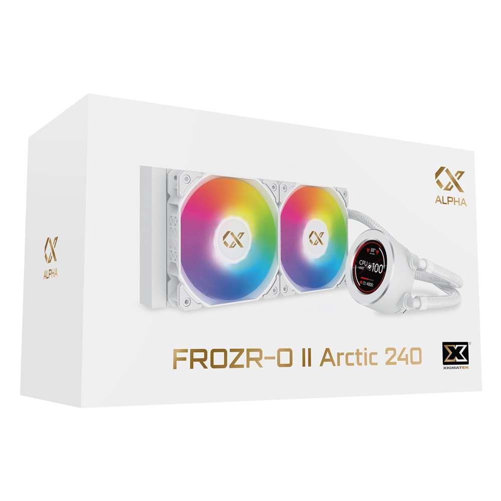 Xigmatek FROZR-O II ARCTIC 240 Digital Göstergeli ARGB Sıvı Soğutucu AM5 LGA1700 Uyumlu