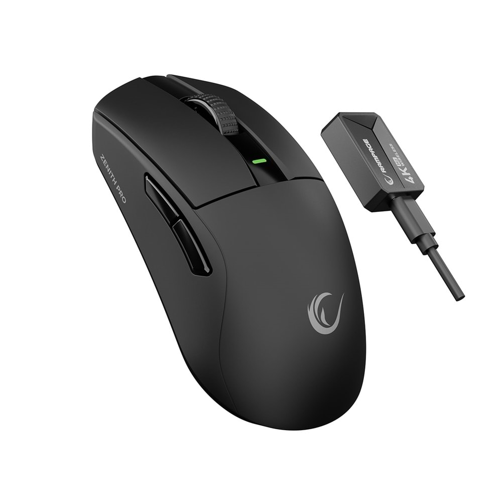 Rampage ZENITH PRO 4K BT+Wired+2.4G Siyah Kablosuz PAW3395 NORDIC 52833 MCU Gaming Oyuncu Mouse