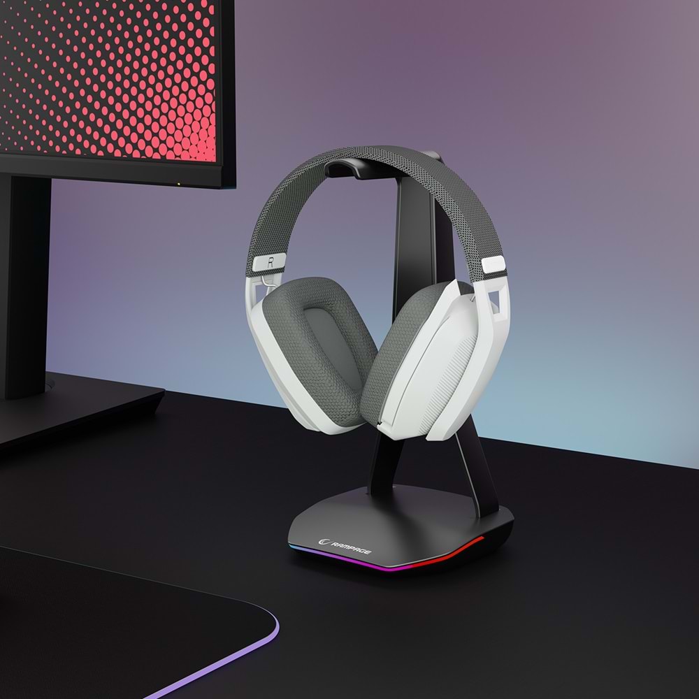 Rampage BLITZ Beyaz/Gri Wireless 2.4G Bluetooth Mikrofonlu Kablosuz Oyuncu Kulaklığı
